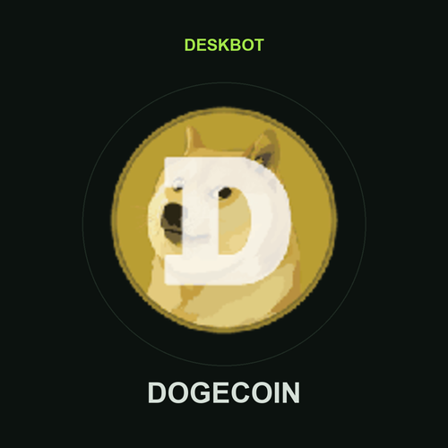 Dogecoin (DOGE) logo on the DeskBot auto trading bot product tile