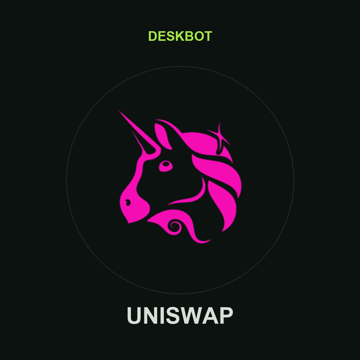 Uniswap (UNI) logo on the DeskBot auto betting bot product tile