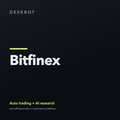 Bitfinex logo on the DeskBot auto trading bot product tile