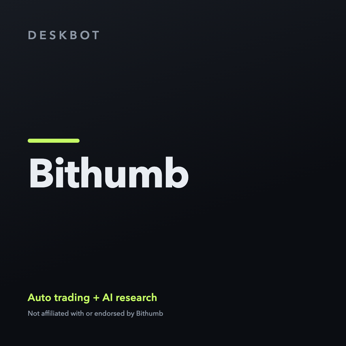 Bithumb logo on the DeskBot auto trading bot product tile