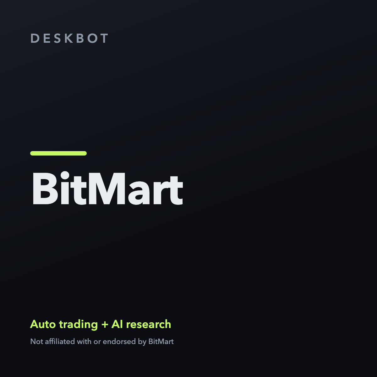 BitMart logo on the DeskBot auto trading bot product tile