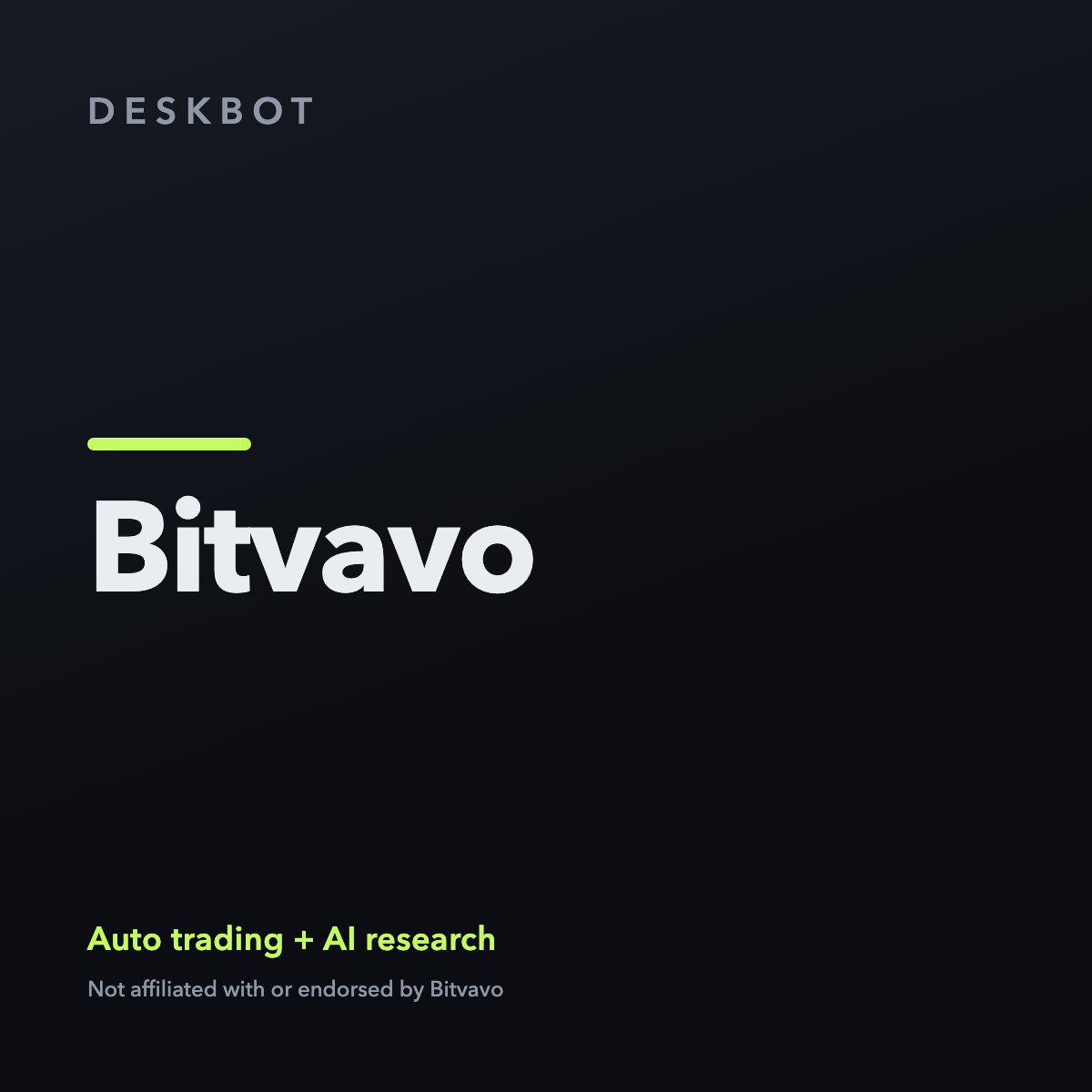Bitvavo logo on the DeskBot auto trading bot product tile