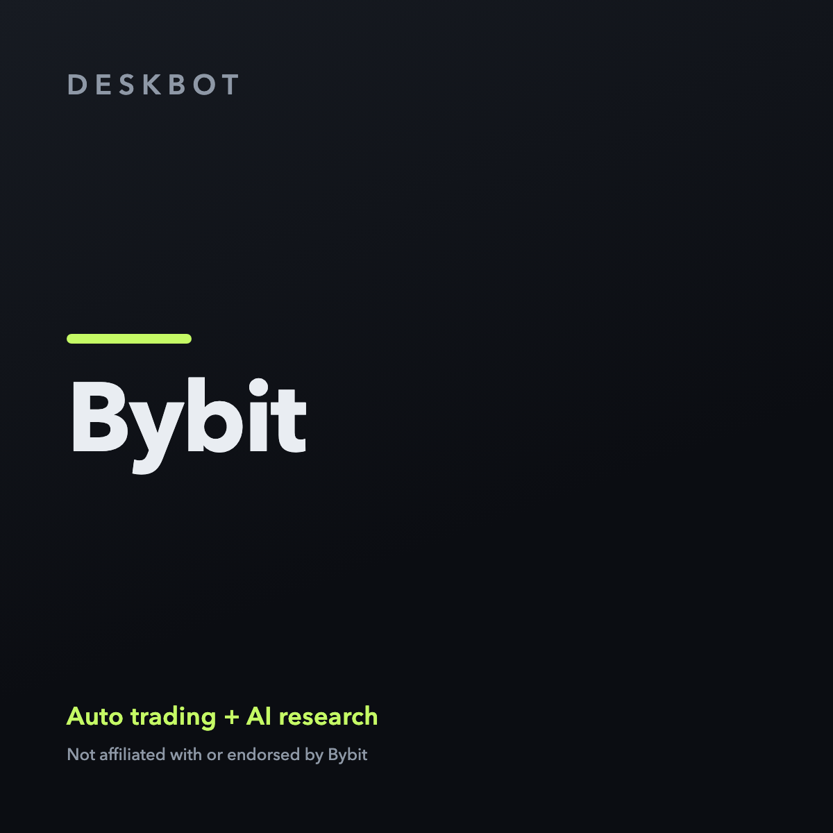 Bybit logo on the DeskBot auto trading bot product tile
