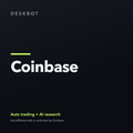 Coinbase logo on the DeskBot auto trading bot product tile