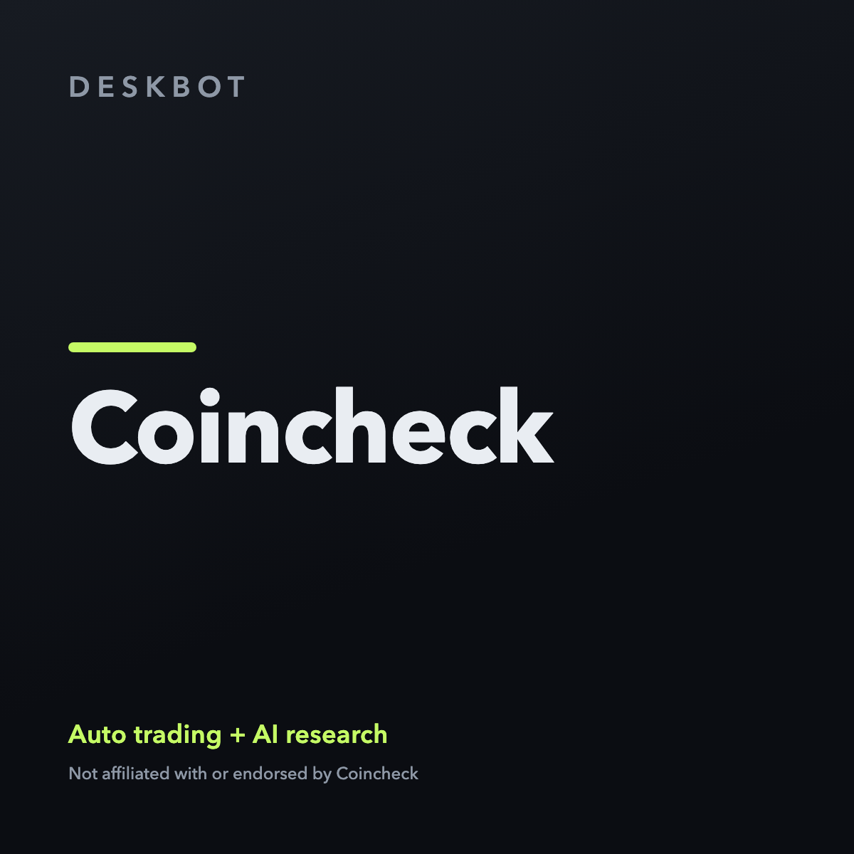 Coincheck logo on the DeskBot auto trading bot product tile