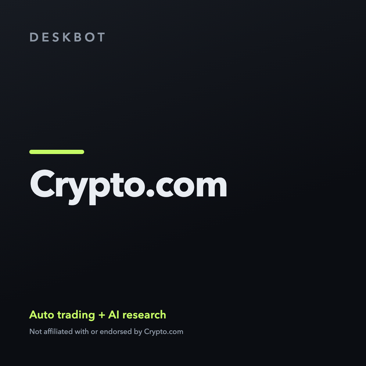 Crypto.com logo on the DeskBot auto trading bot product tile