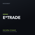 E*TRADE logo on the DeskBot auto trading bot product tile