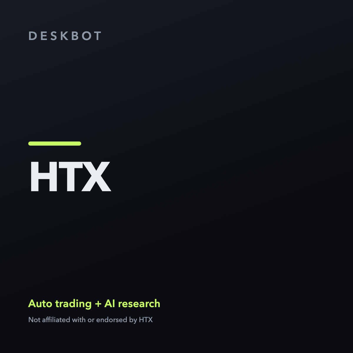 HTX logo on the DeskBot auto trading bot product tile