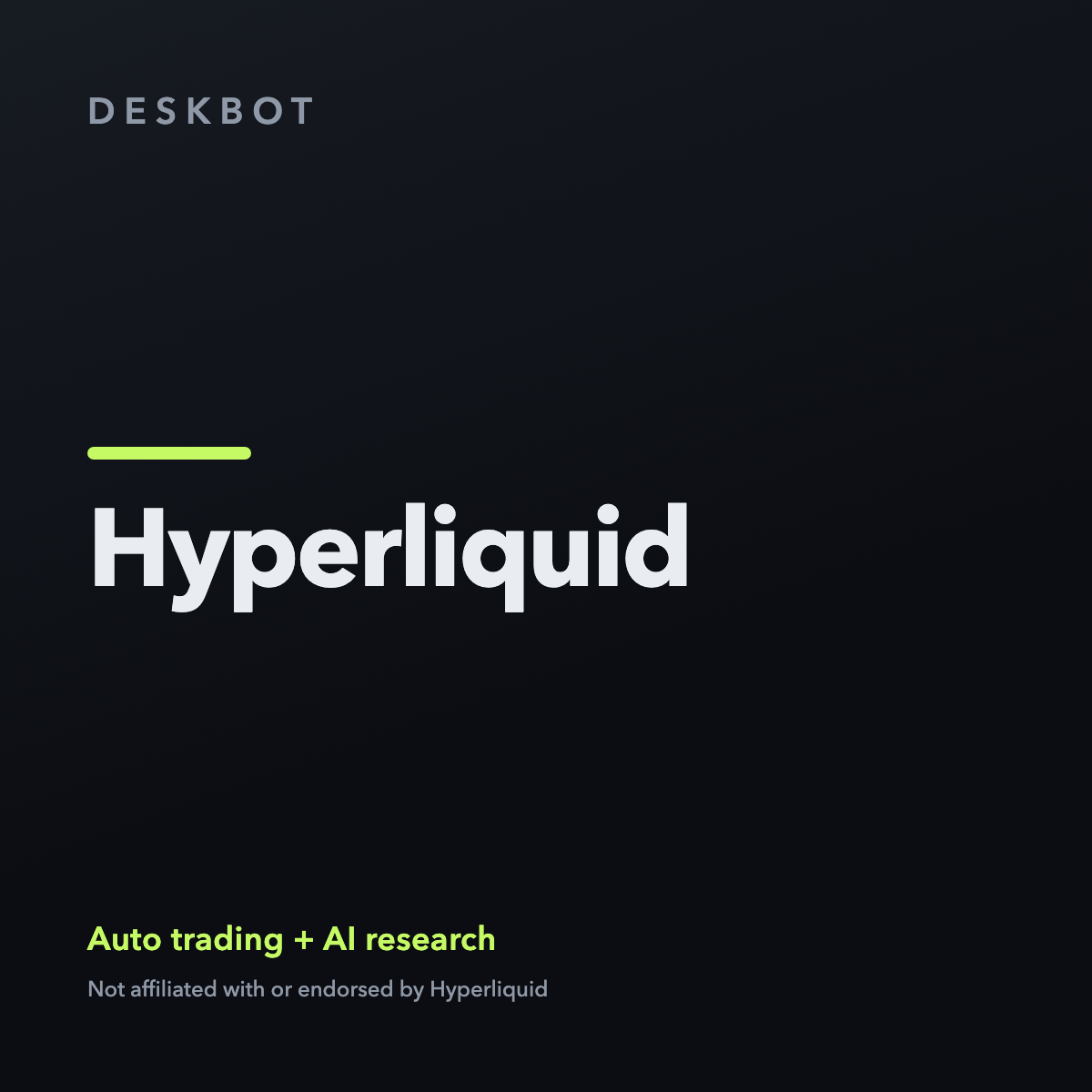 Hyperliquid logo on the DeskBot auto trading bot product tile
