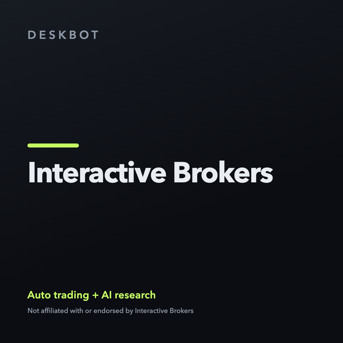Interactive Brokers logo on the DeskBot auto trading bot product tile