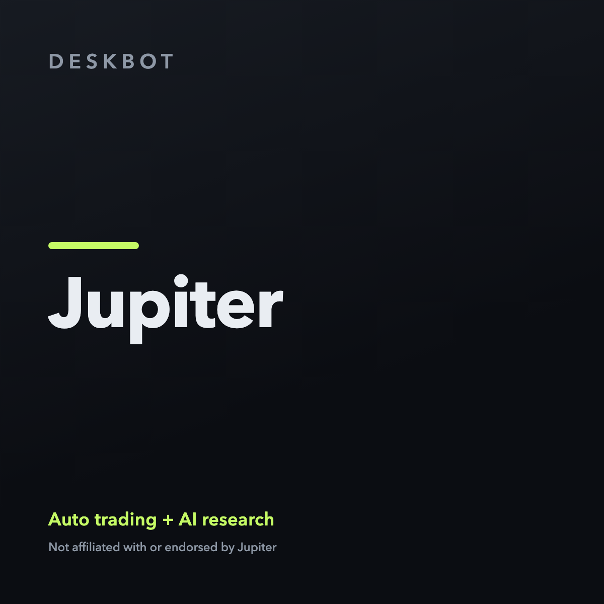 Jupiter logo on the DeskBot auto trading bot product tile