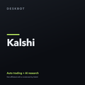 Kalshi logo on the DeskBot auto trading bot product tile
