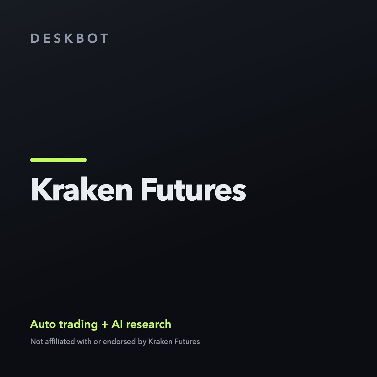 Kraken Futures logo on the DeskBot auto trading bot product tile