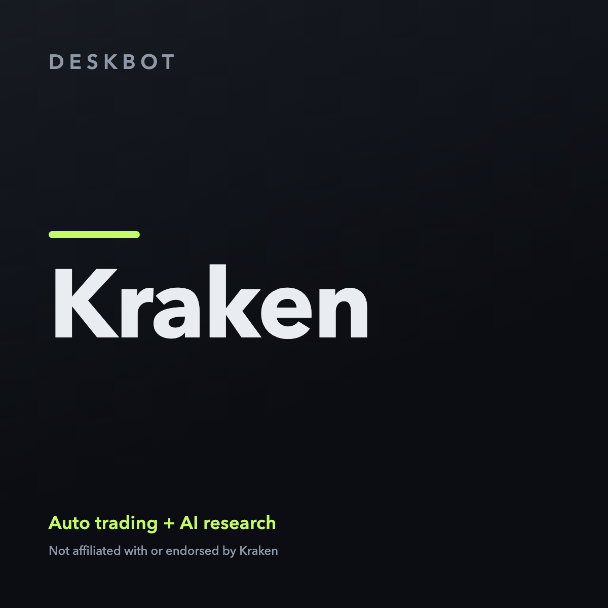 Kraken logo on the DeskBot auto trading bot product tile