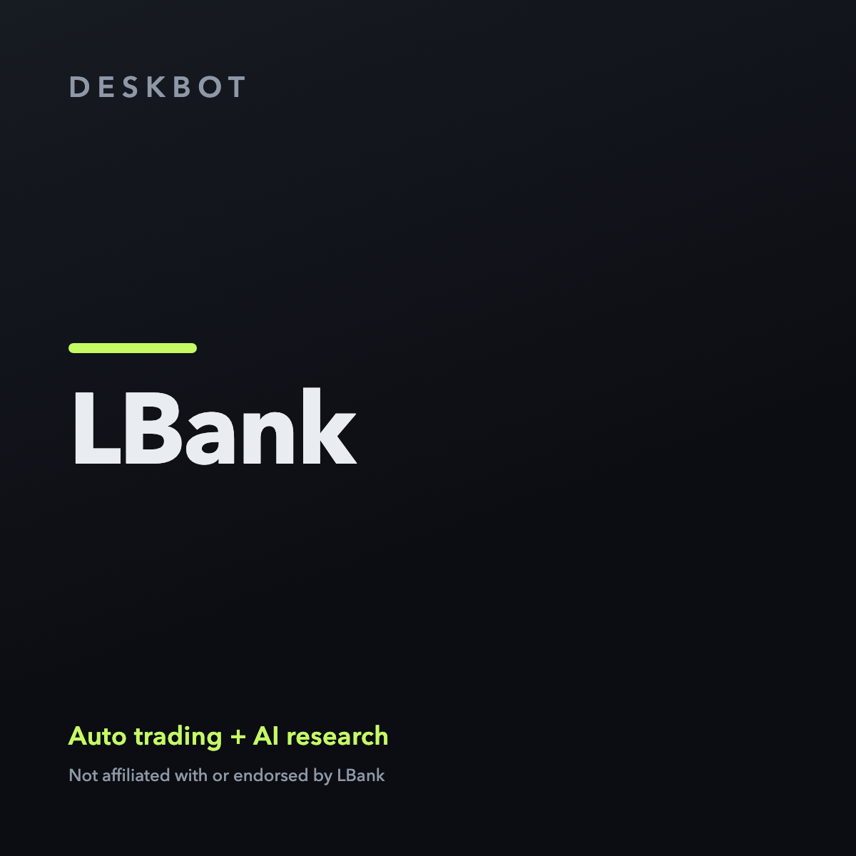 LBank logo on the DeskBot auto trading bot product tile