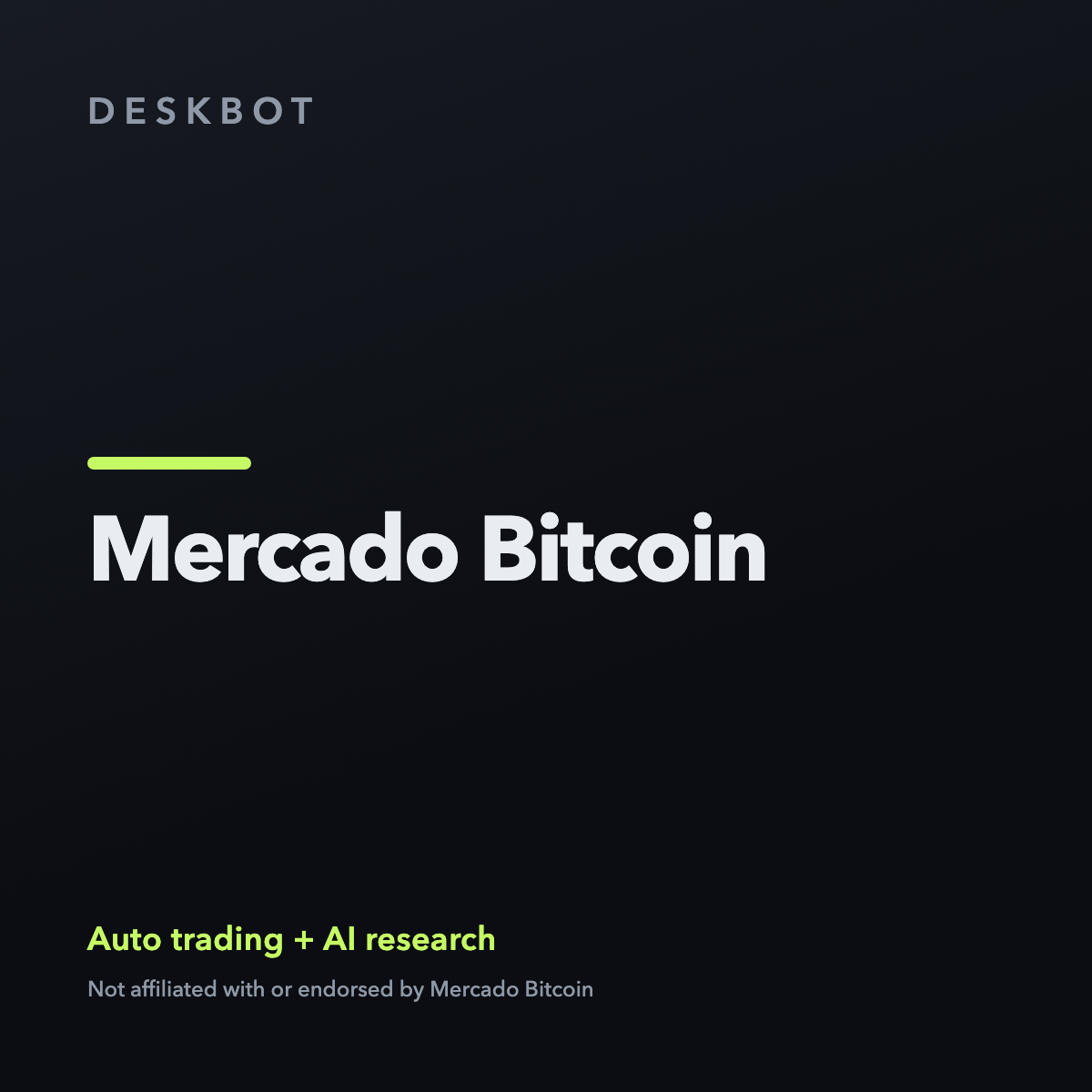 Mercado Bitcoin logo on the DeskBot auto trading bot product tile