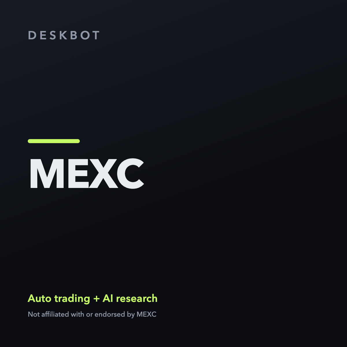 MEXC logo on the DeskBot auto trading bot product tile