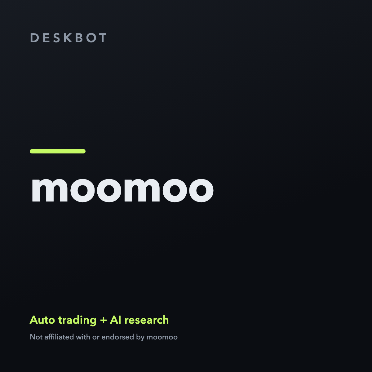 moomoo logo on the DeskBot auto trading bot product tile