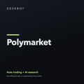 Polymarket logo on the DeskBot auto trading bot product tile