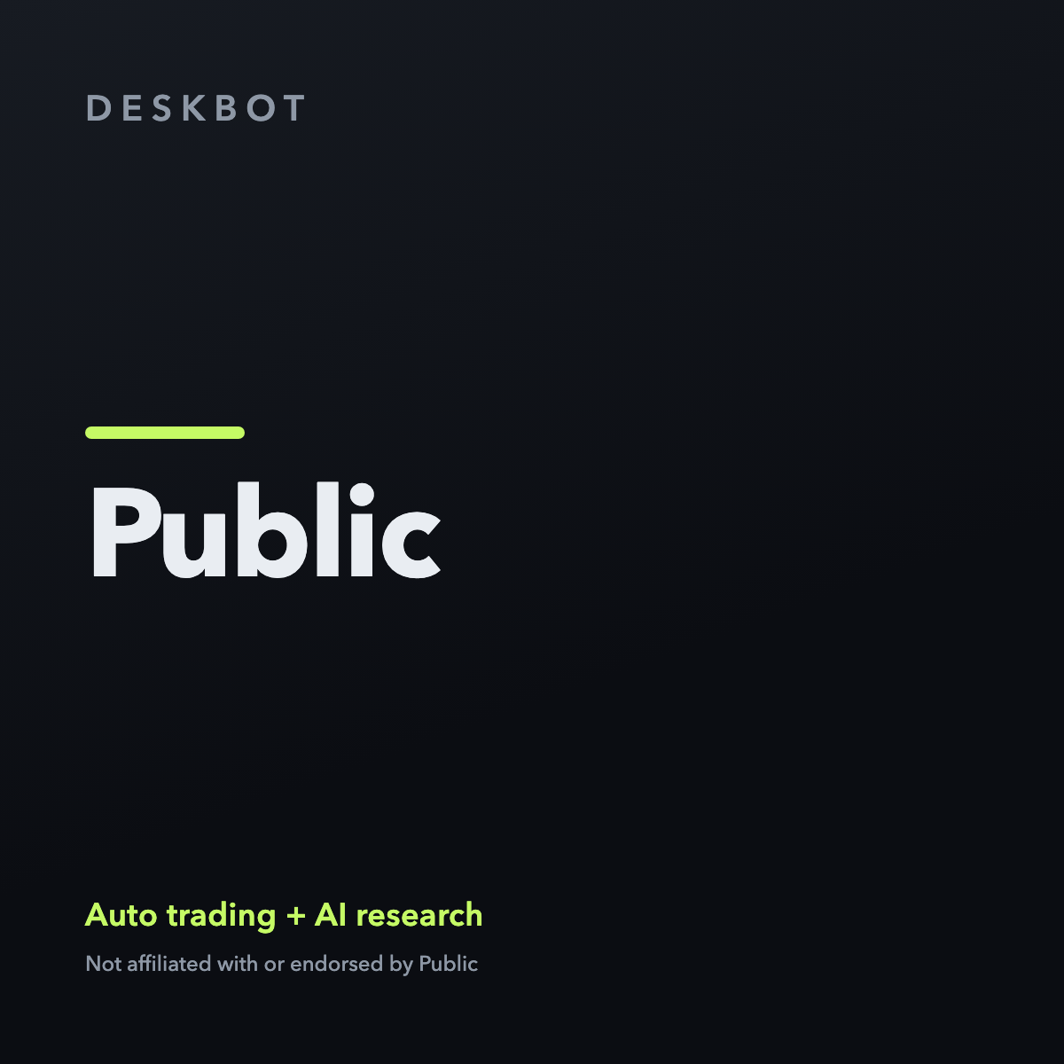 Public logo on the DeskBot auto trading bot product tile