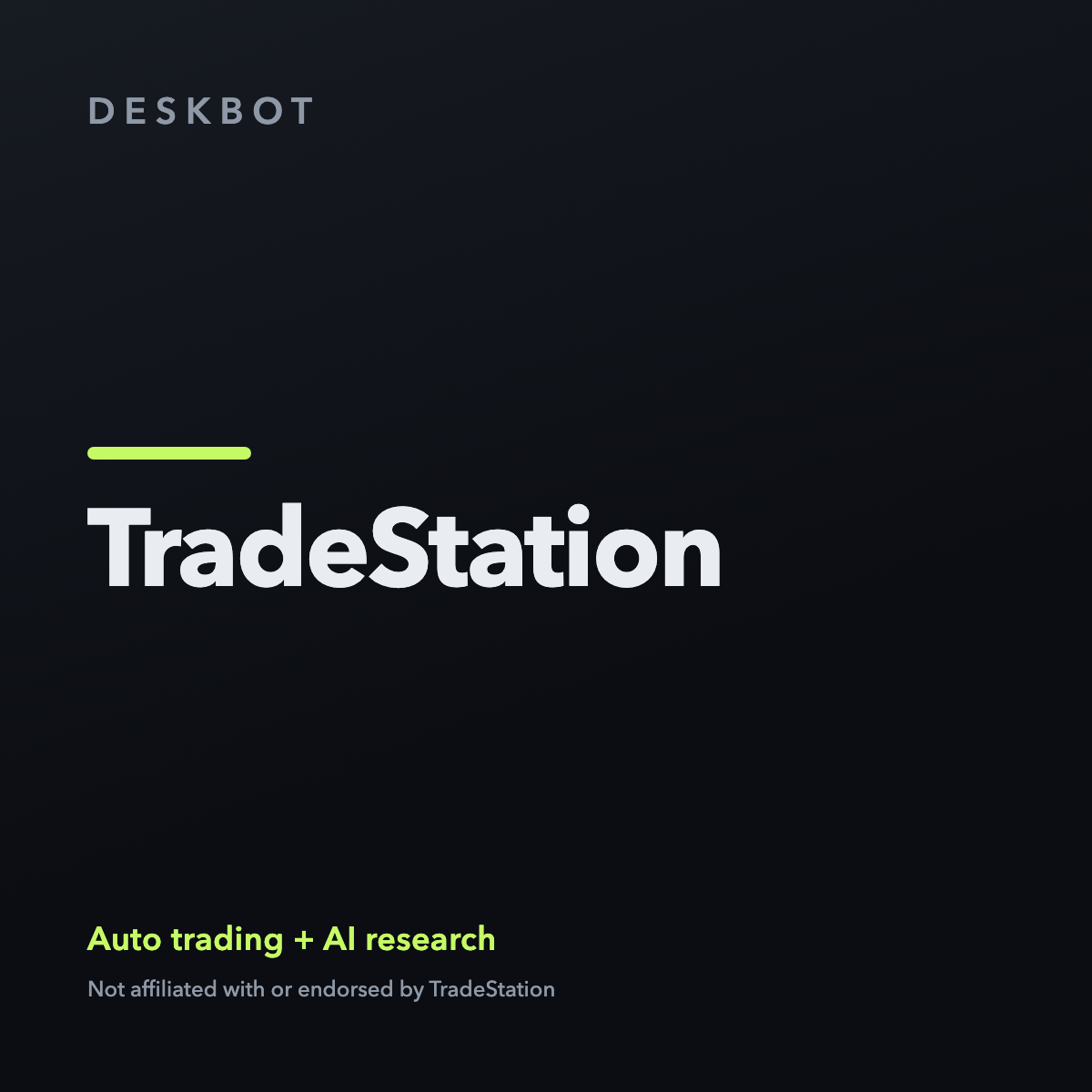 TradeStation logo on the DeskBot auto trading bot product tile