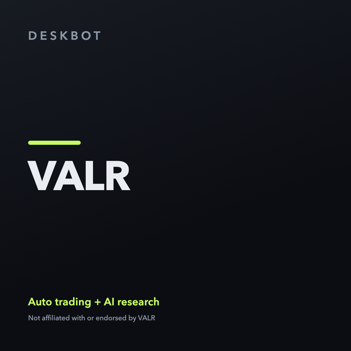 VALR logo on the DeskBot auto trading bot product tile