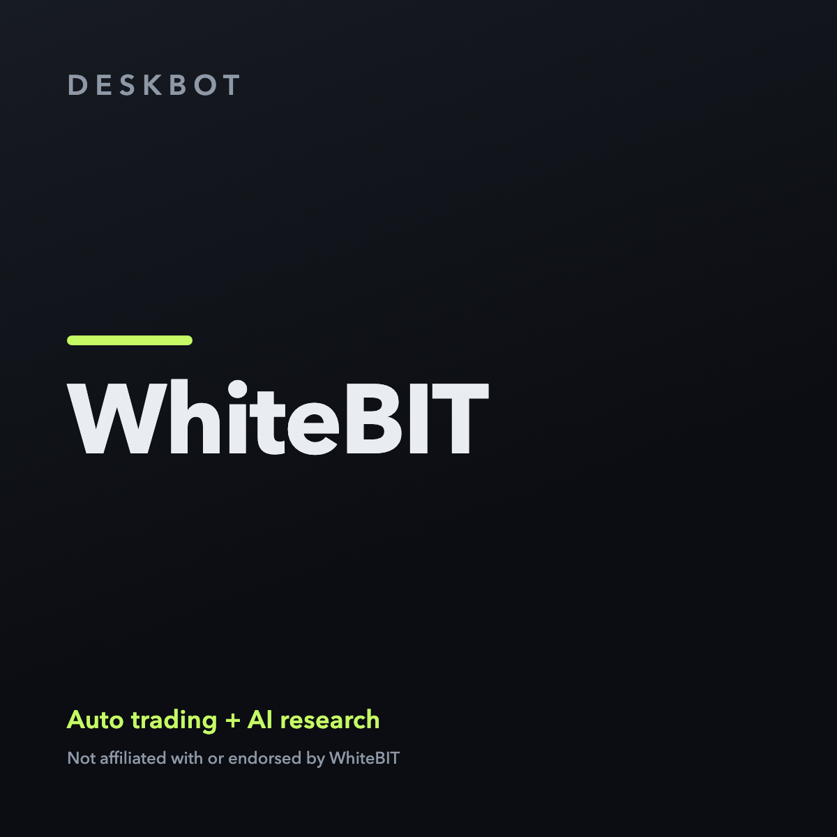 WhiteBIT logo on the DeskBot auto trading bot product tile