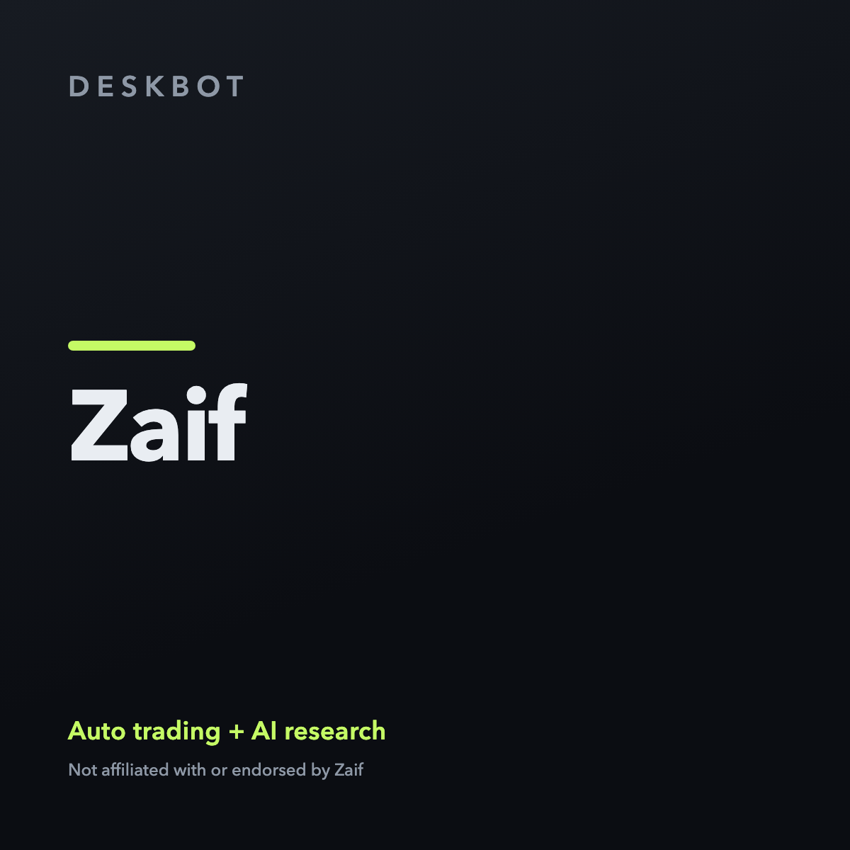Zaif logo on the DeskBot auto trading bot product tile